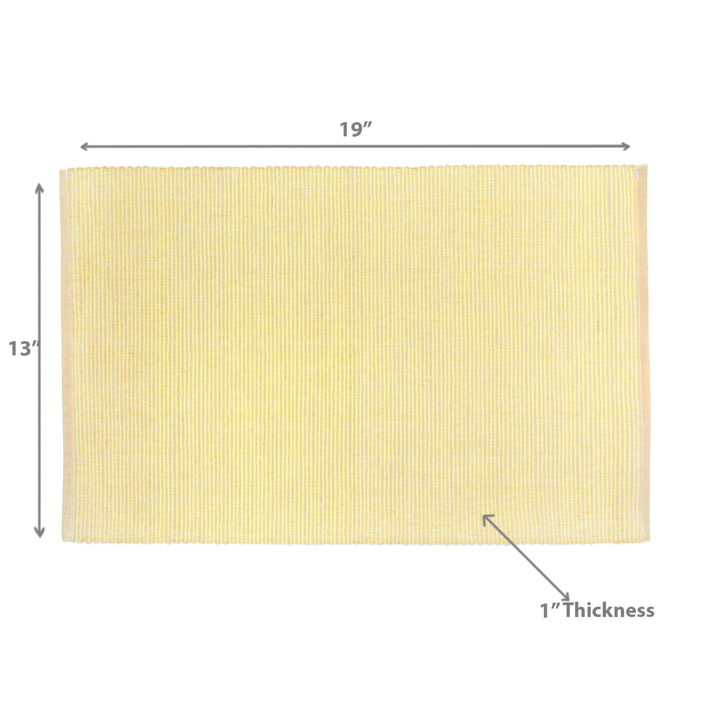 Set of 4 Chambray Ribbed Placemat-Buttery Yellow( final sale)