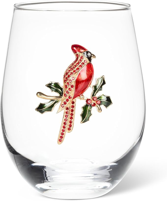 Stemless Wine Glass Jewelled-Cardinal