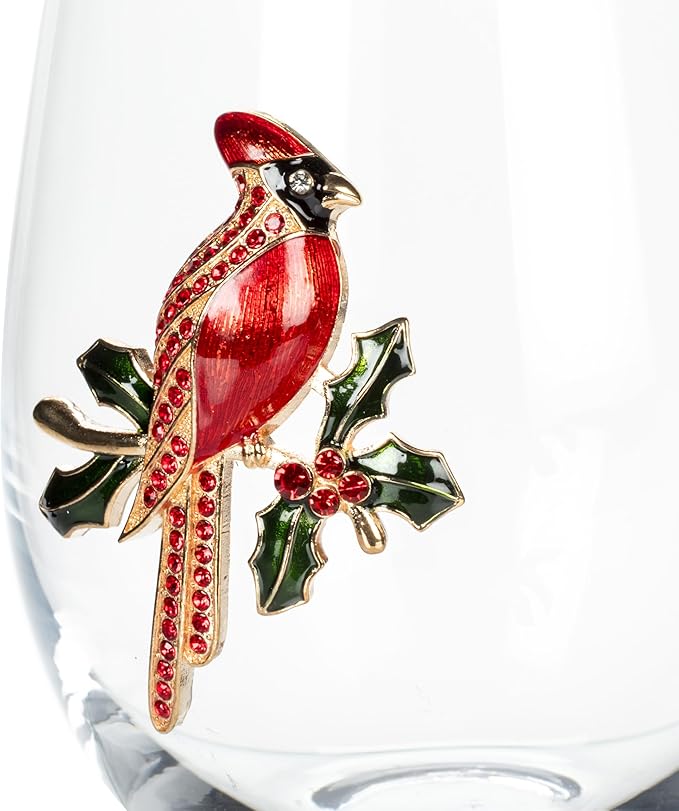 Stemless Wine Glass Jewelled-Cardinal