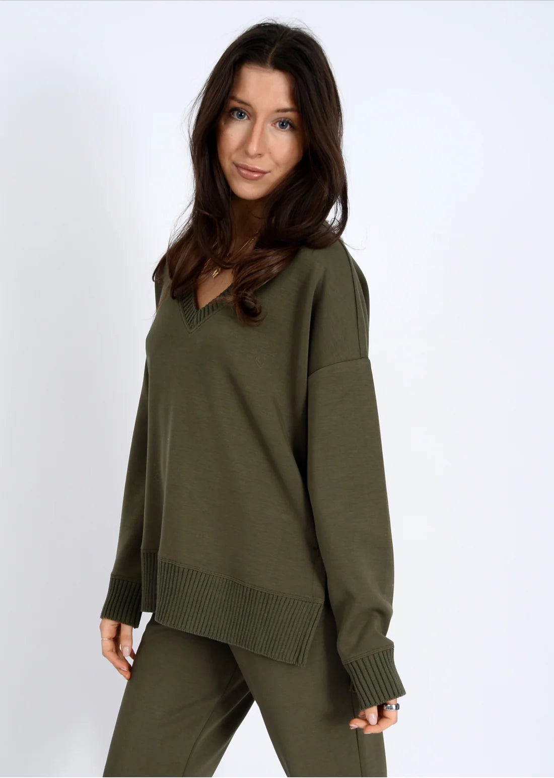 Vixie Scuba V Neck Olive