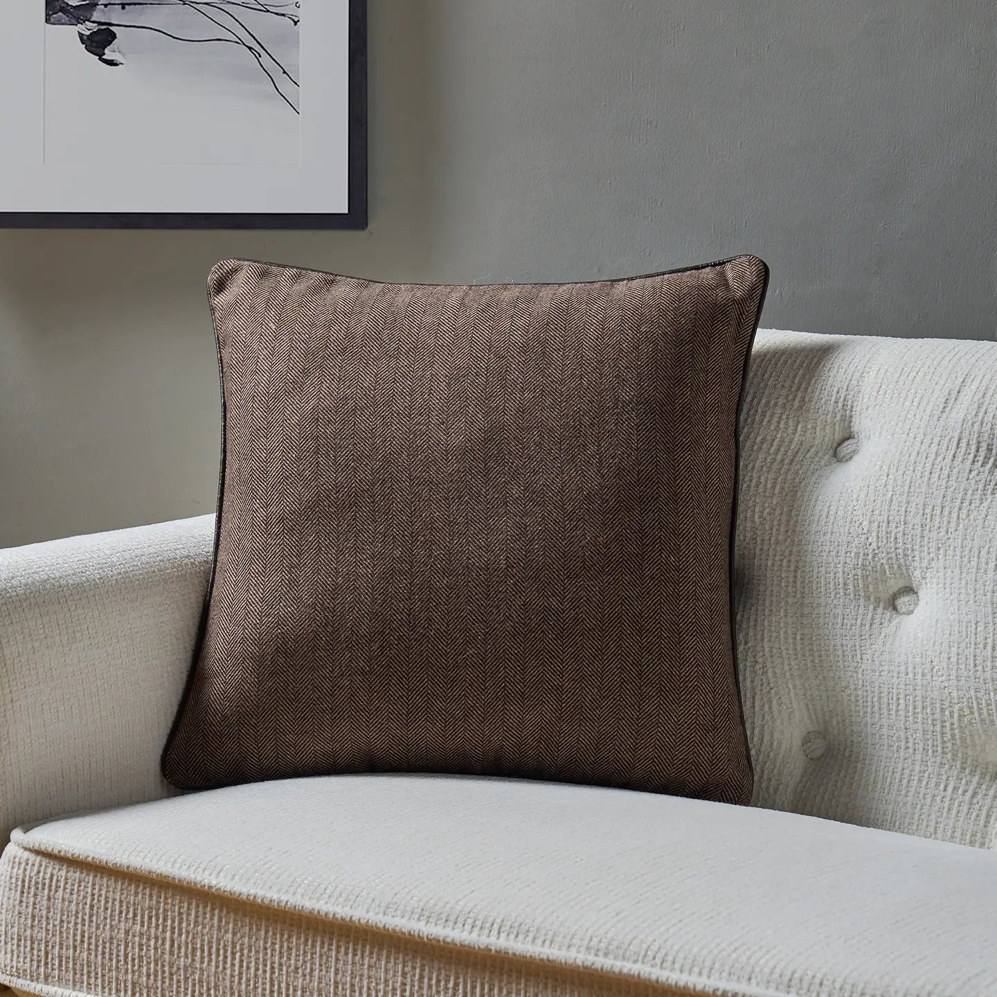 Manhattan Throw Cushion-Brown