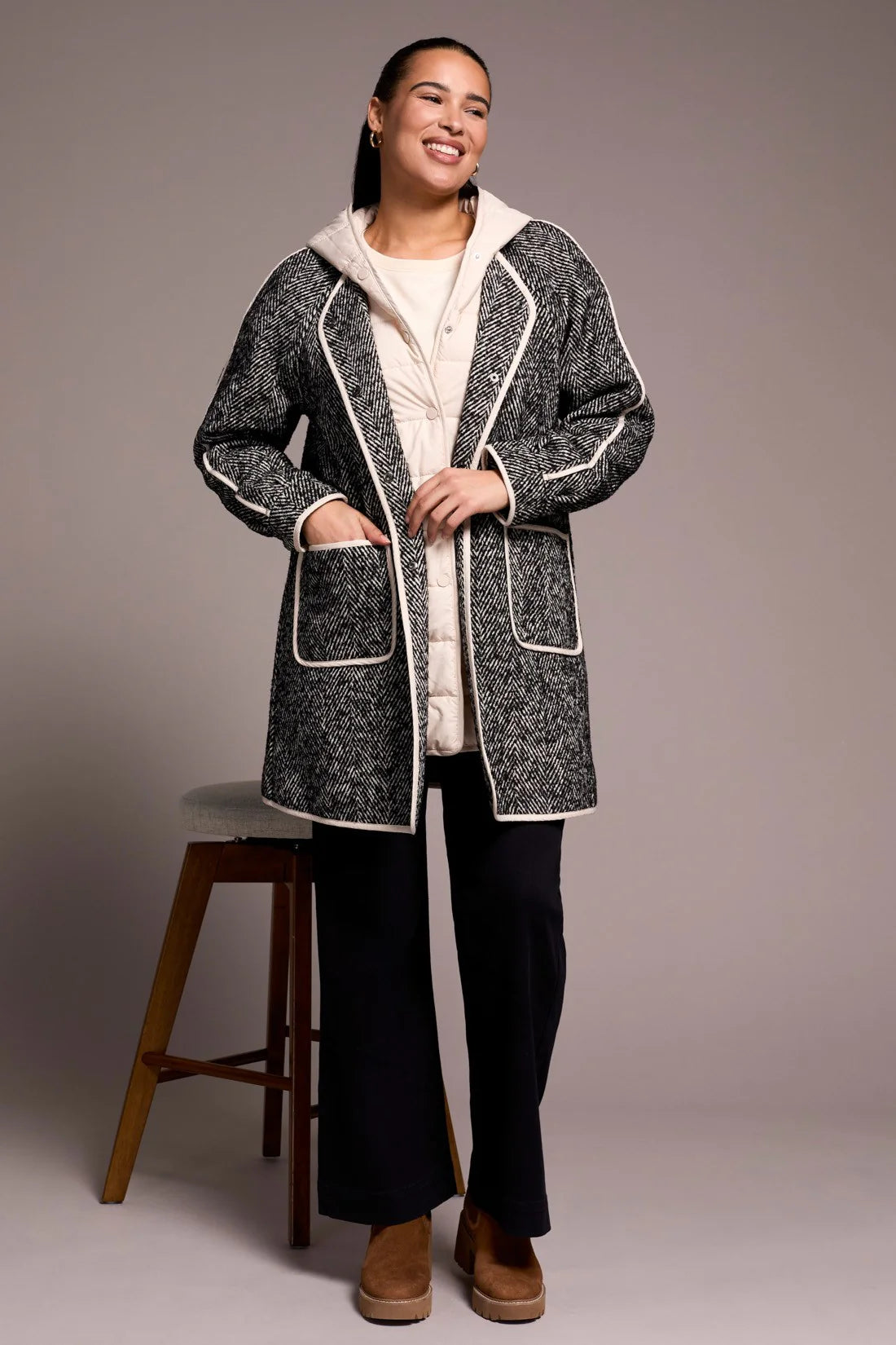 HERRINGBONE LIGHTWEIGHT FOOLER COAT
