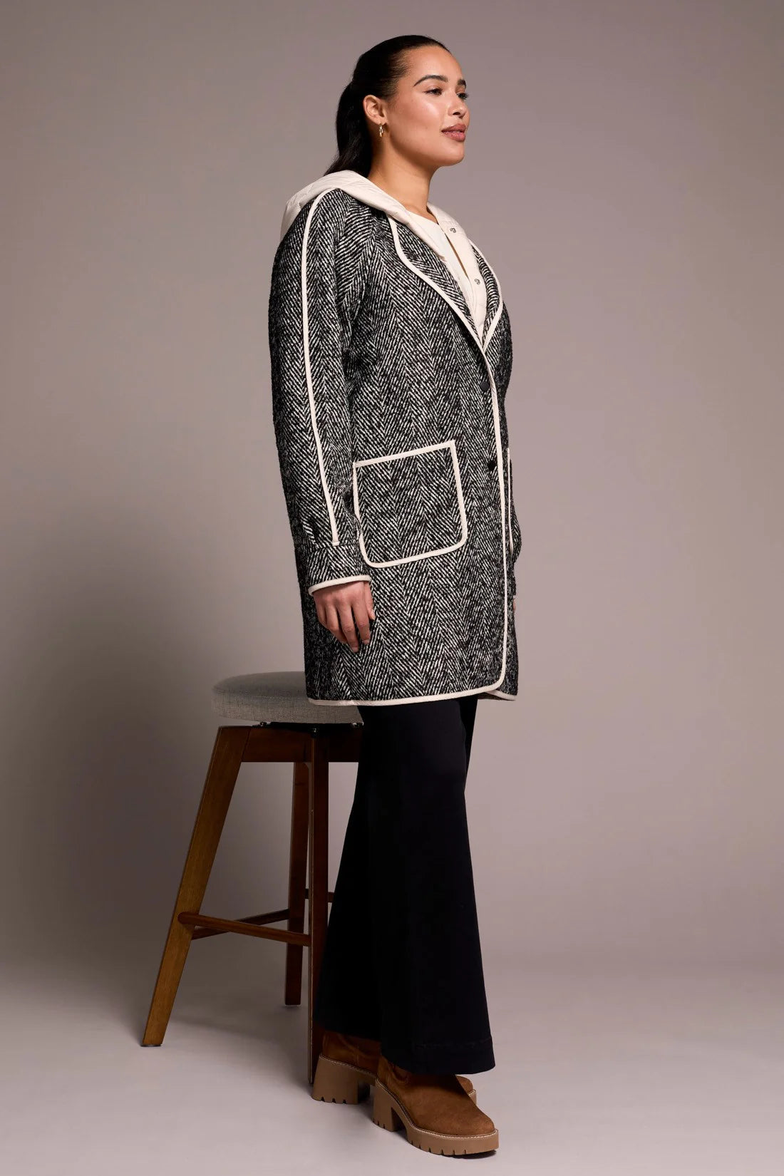 HERRINGBONE LIGHTWEIGHT FOOLER COAT
