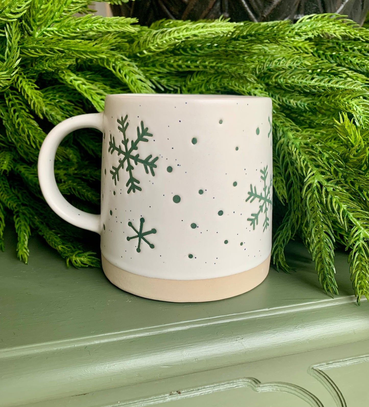 Wide Base Mug-Snowflakes