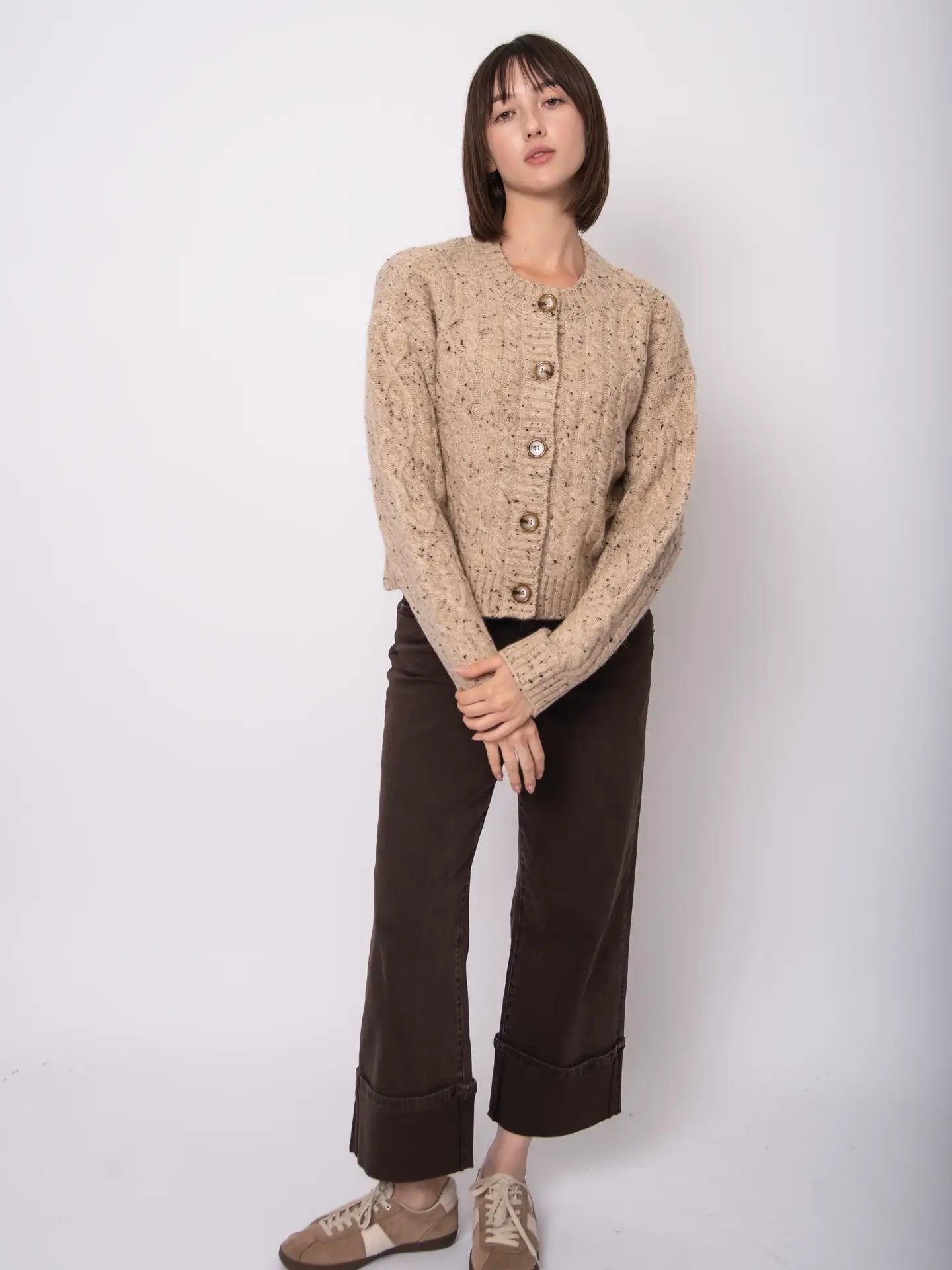 Formica Long Sleeve Crew Neck Cardigan