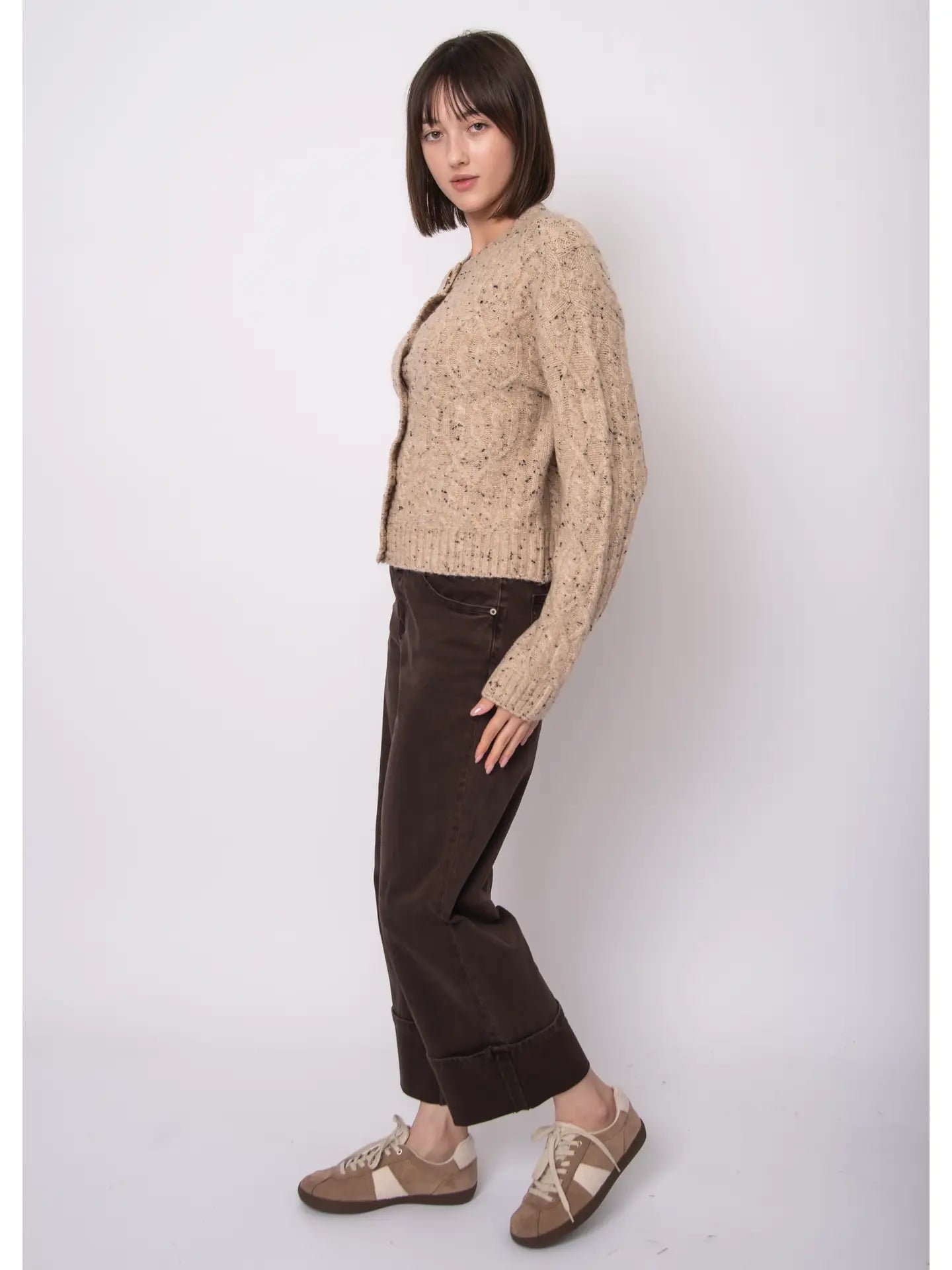 Formica Long Sleeve Crew Neck Cardigan