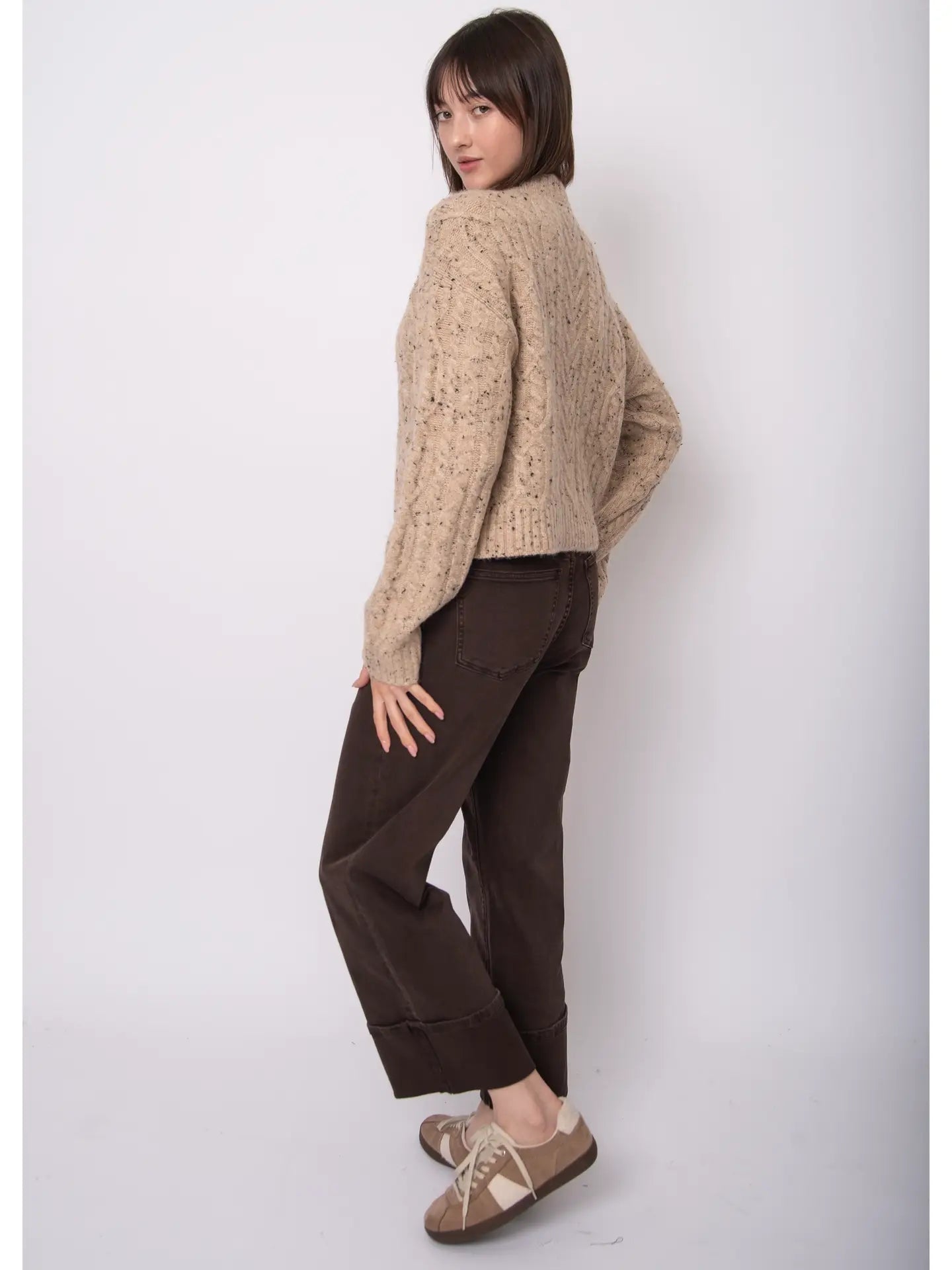 Formica Long Sleeve Crew Neck Cardigan