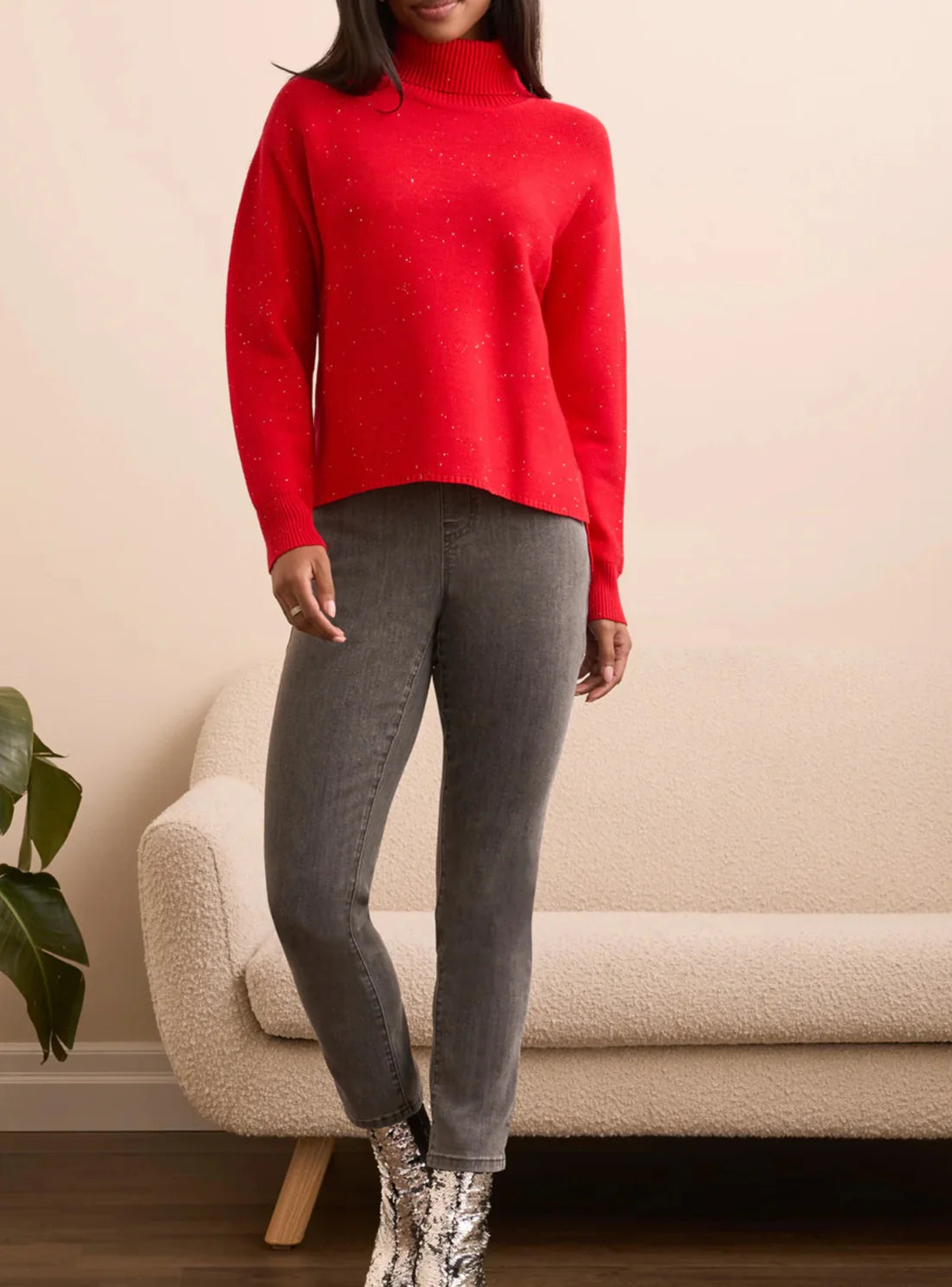 WOMENS SEQUENCE TURTLENECK-RED