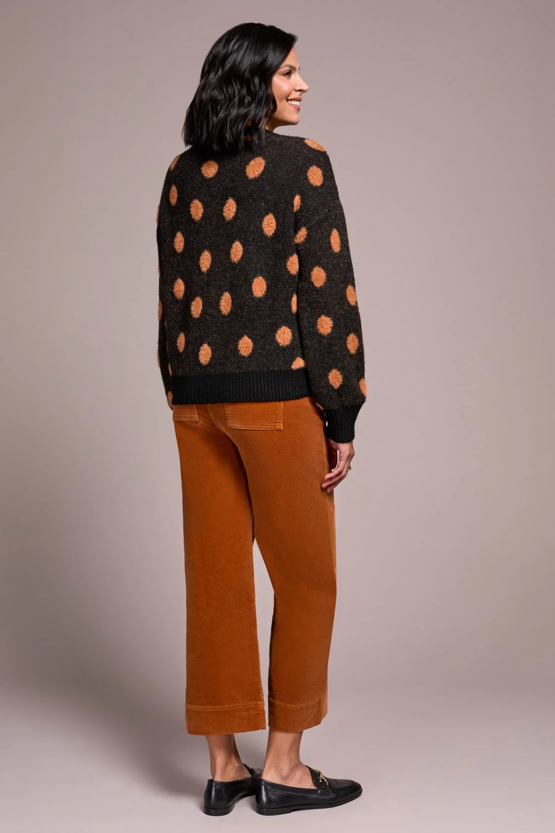 Polka Dot Sweater-Black