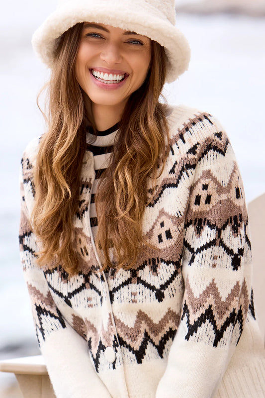 Fair Isle Cardi-Moonstone