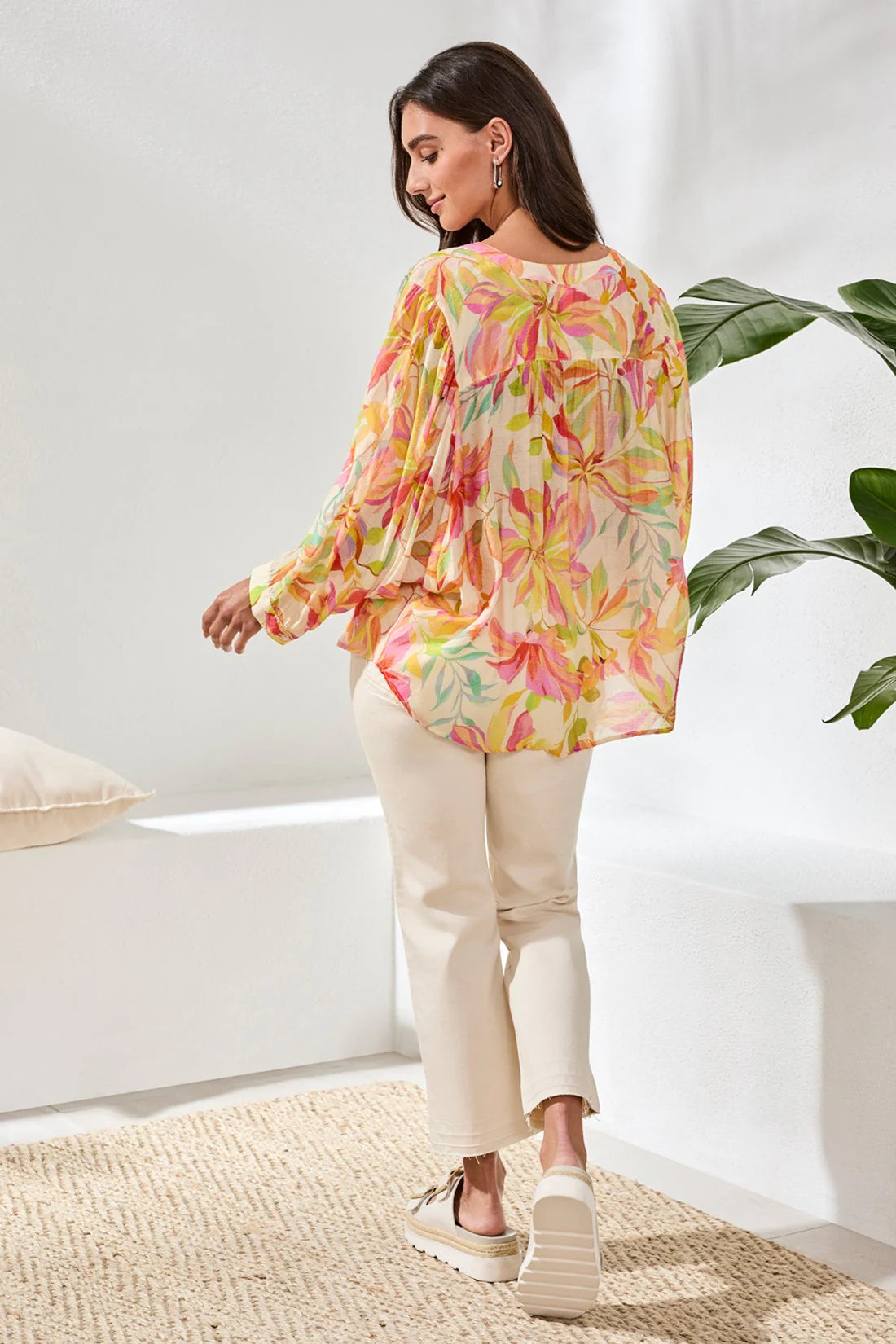 FLOWY DOLMAN SLEEVE BLOUSE
