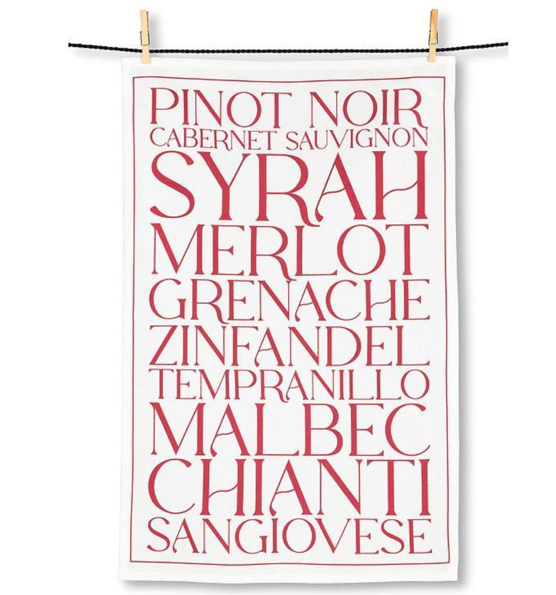 Kitchen Tea Towel-Red Wine