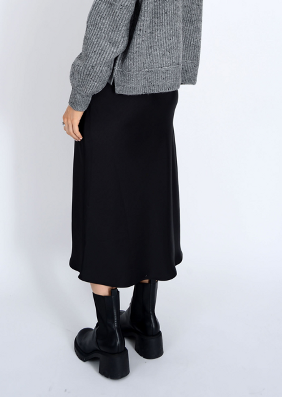 Allina Satin Skirt-Black