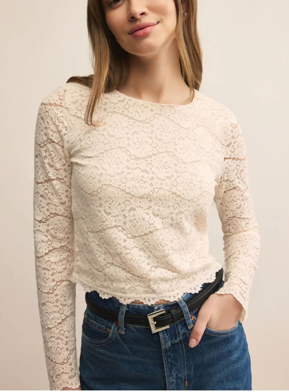 Aurora Lace Top-Cream