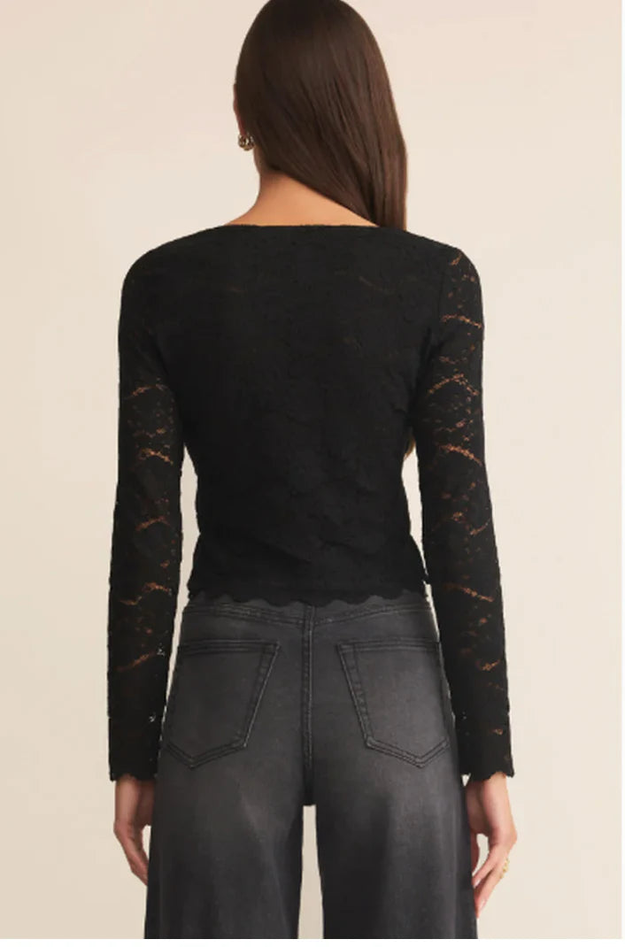 Aurora Lace Top-Black