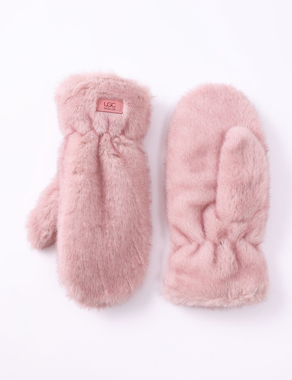Whistler Faux Fur Mittens-Pink