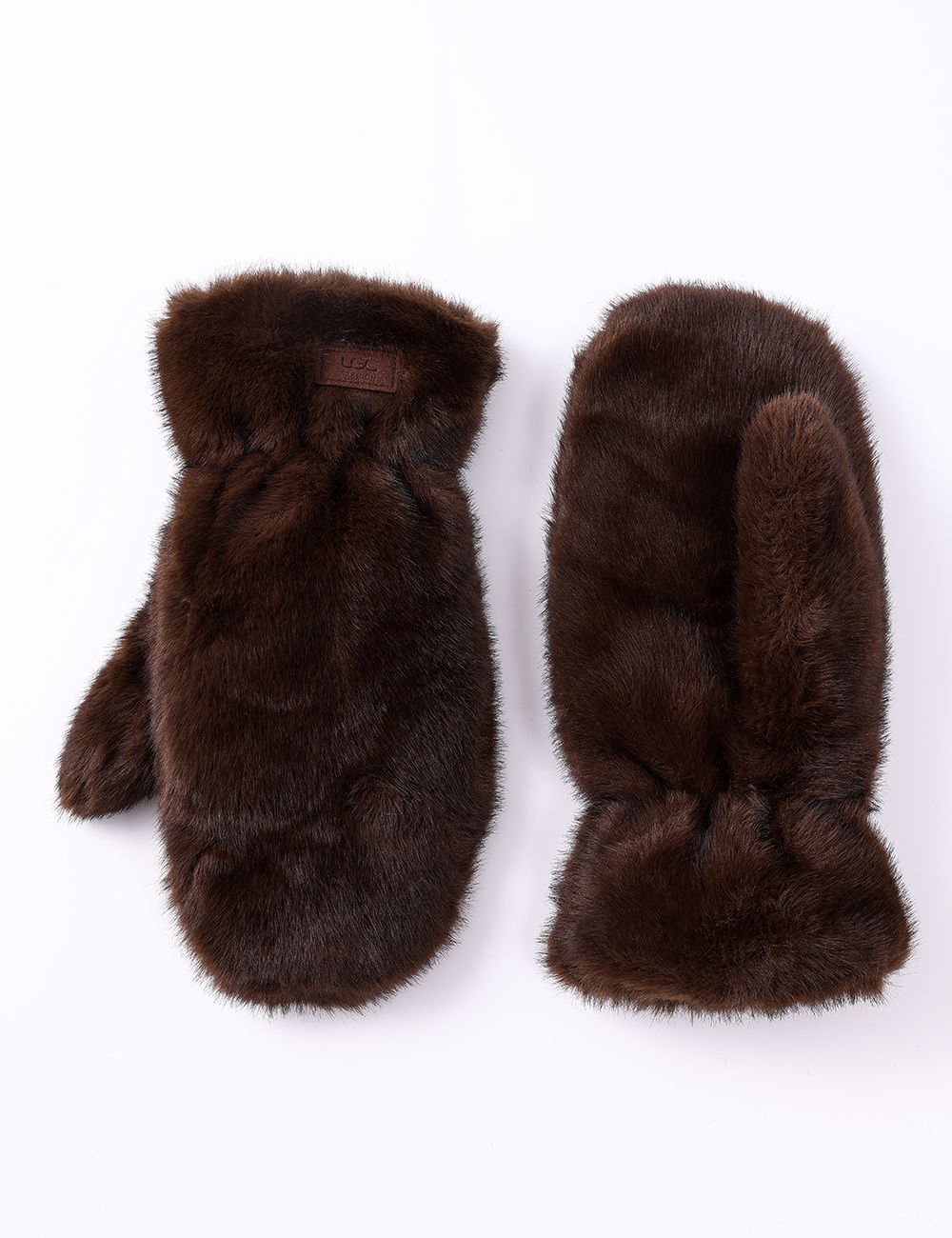 Whistler Faux Fur Mittens-Brown