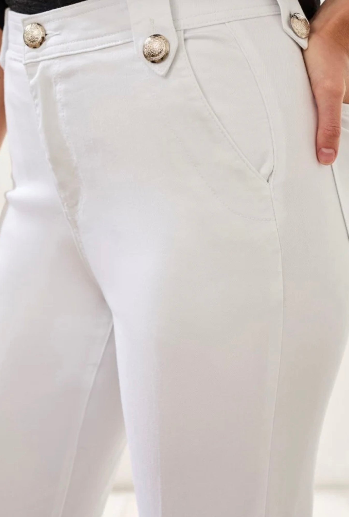 COMFORT STRETCH BROOKE HUGGING PALAZZO-WHITE