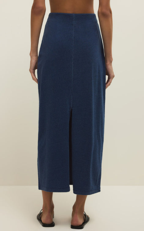 GAIL MIDI SKIRT-INDIGO