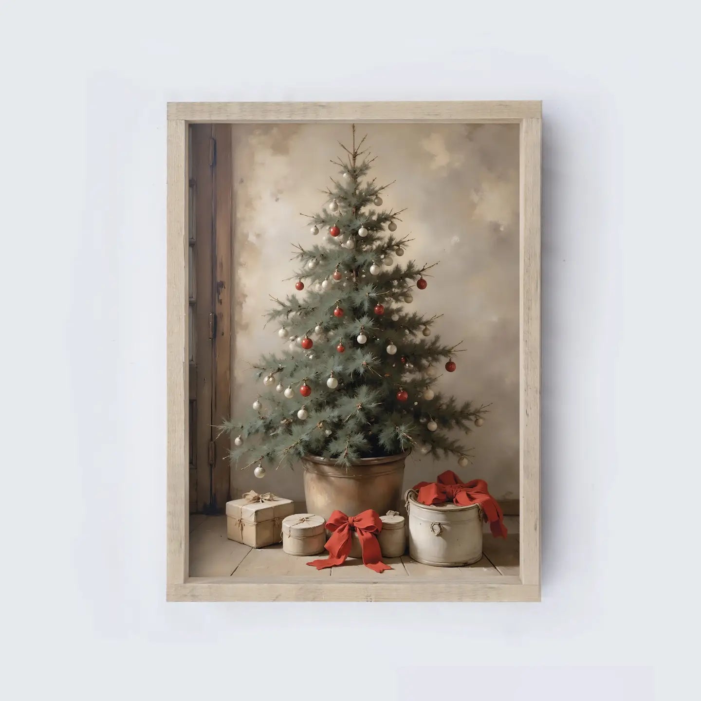 Vintage Christmas Tree Wall Art ||