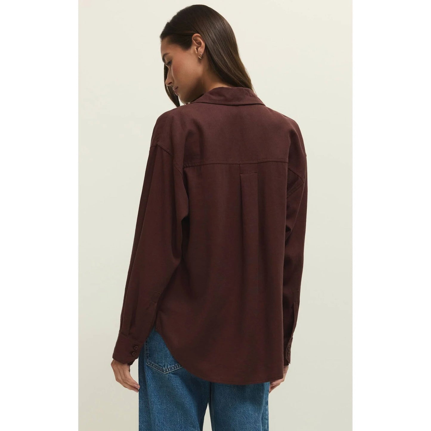 ALFIE BUTTON UP SHIRT-CHOCOLATE