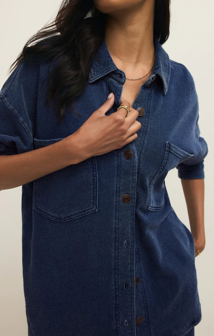ALL DAY KNIT DENIM JACKET-INDIGO