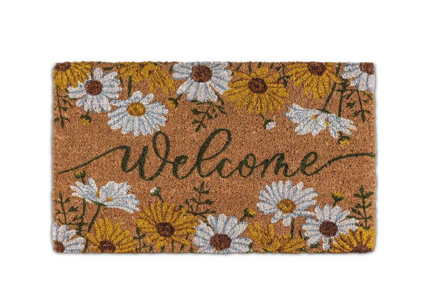 Welcome with Daisies Doormat