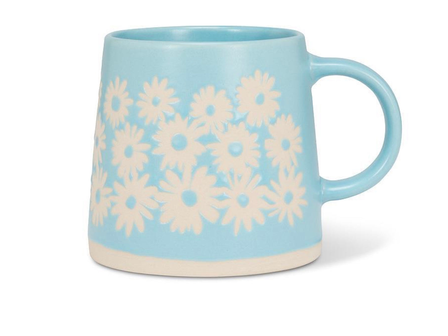 Wide Base Mug with Daisies