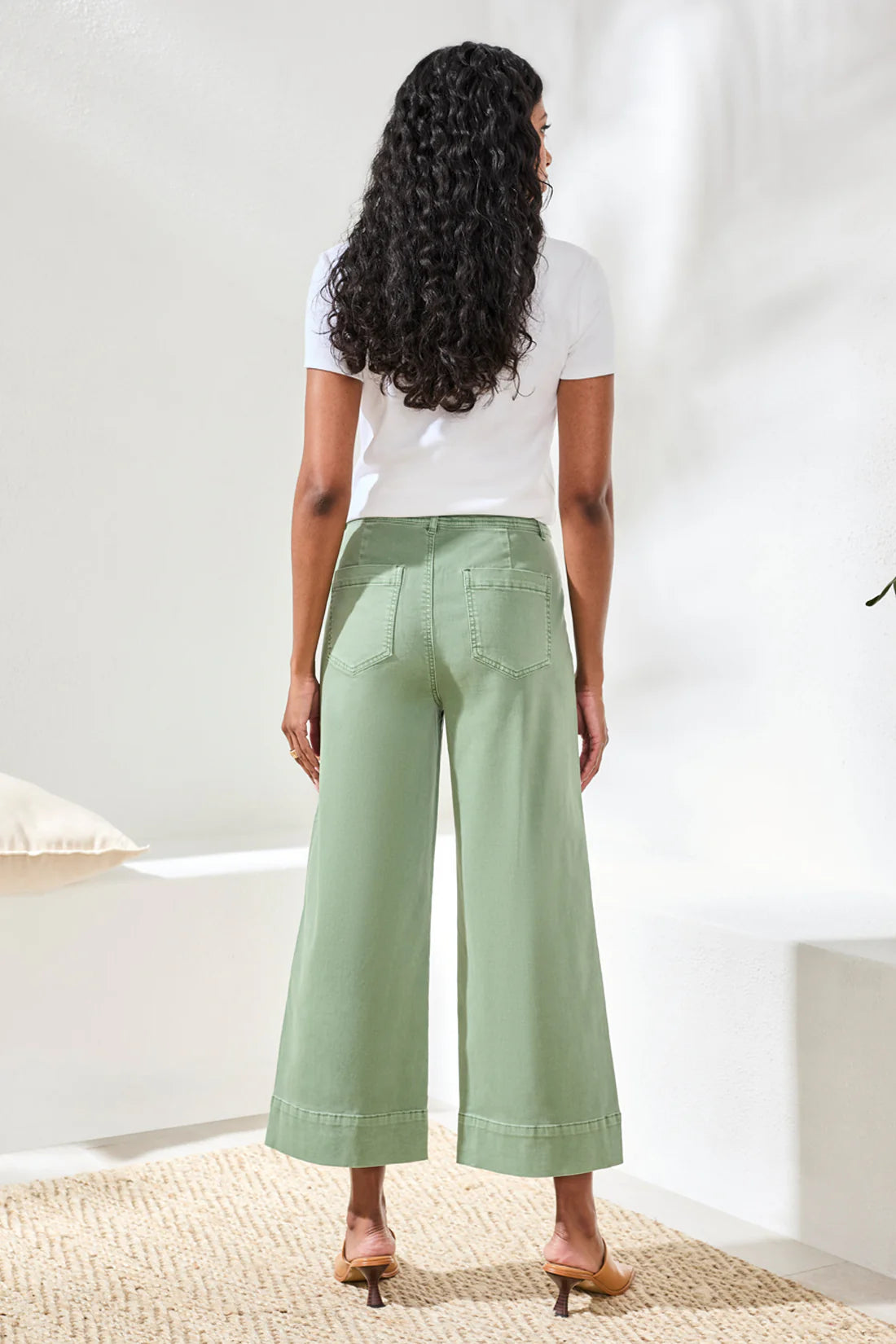COMFORT STRETCH HIGH RISE PALLAZO-MOSS