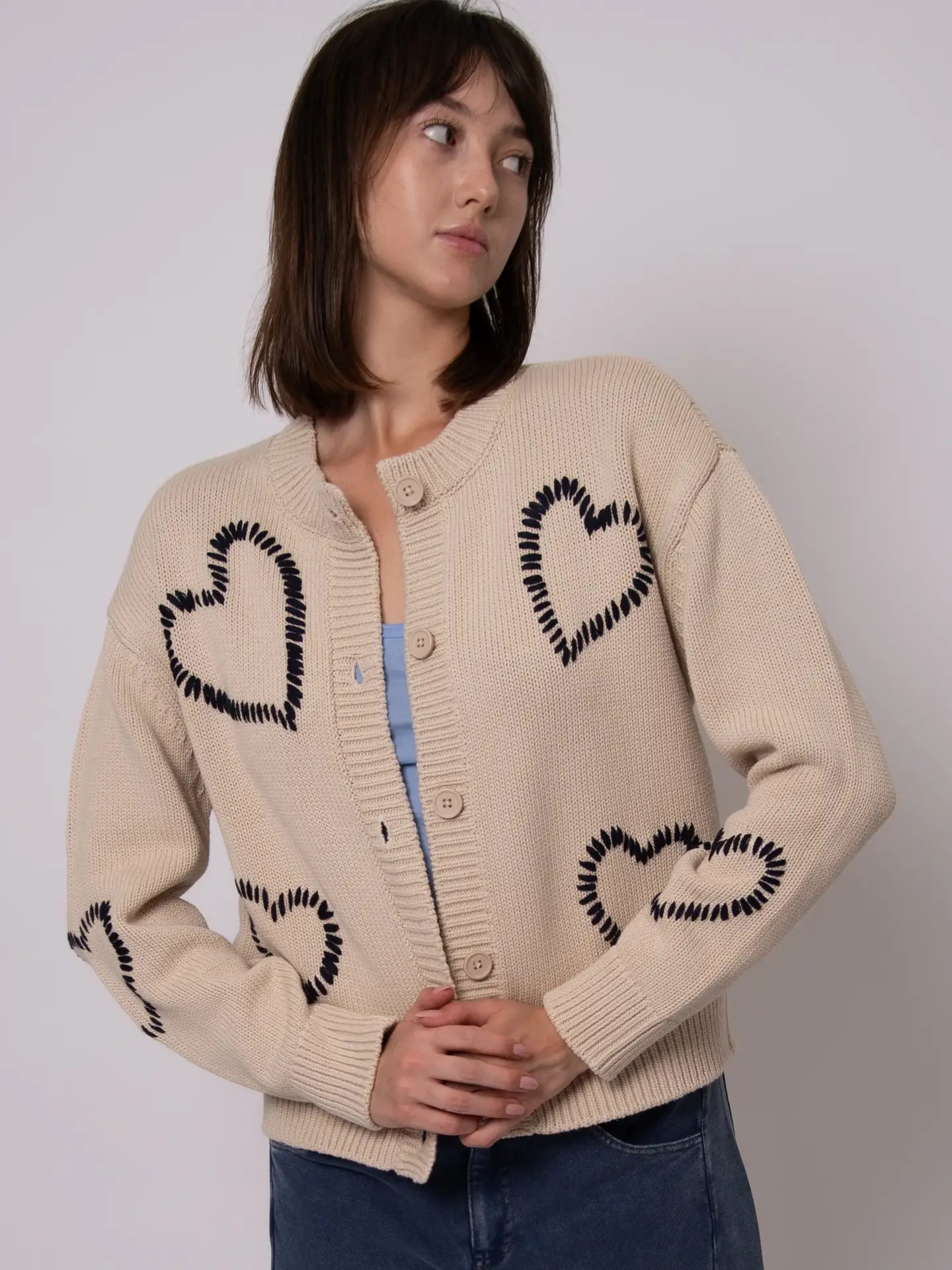 Asha Long Sleeve Crew Neck Cardigan