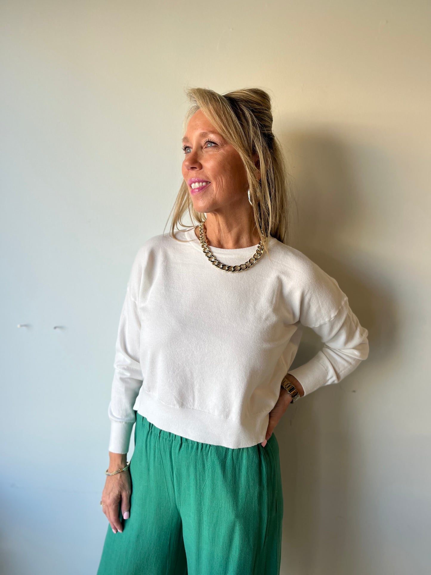 Polly Sweater-Pearl