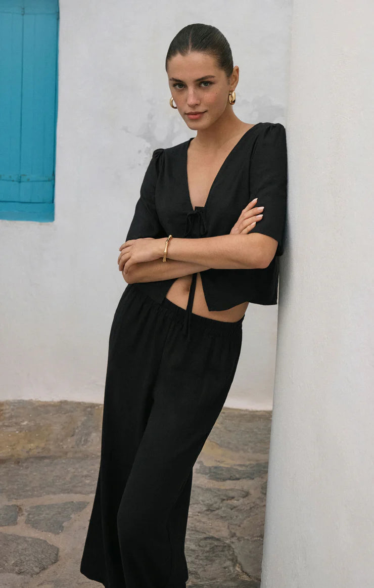SCOUT LINEN PANT-BLACK