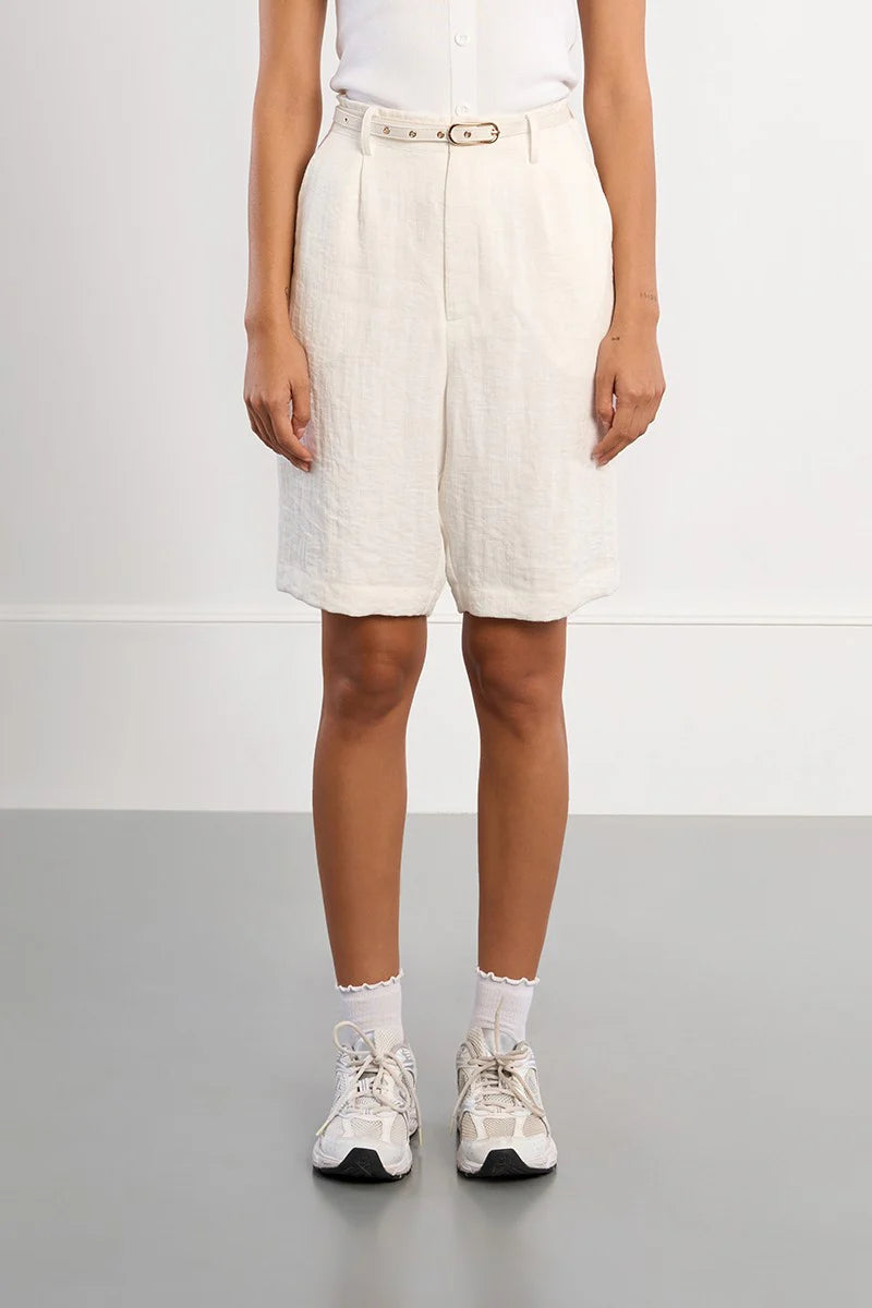 Fluid Bermuda Shorts-White