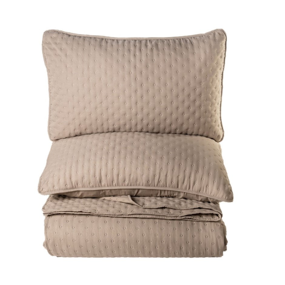 Polka taupe king set - 3 pcs