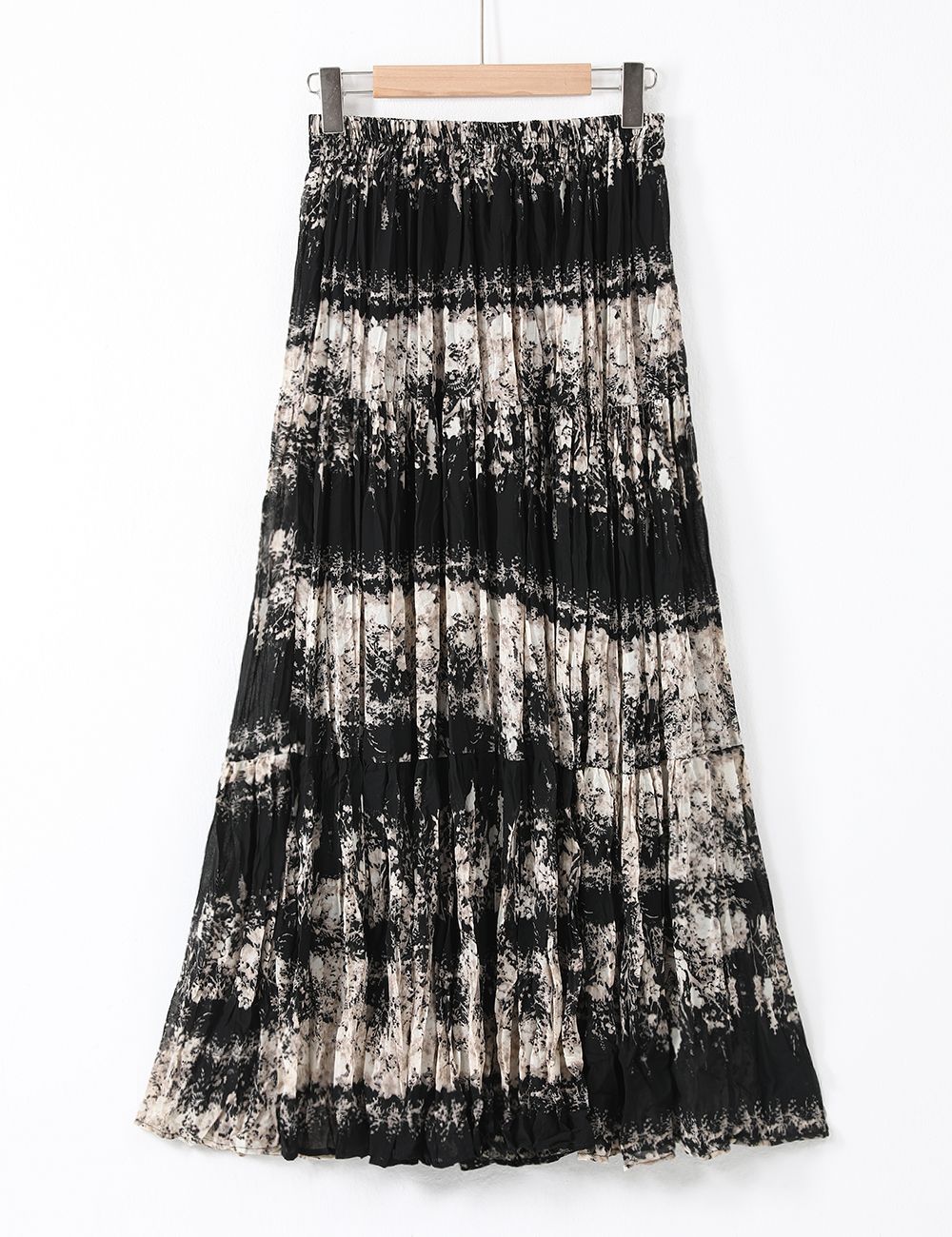 One Size Maxi Skirt-Black/Cream