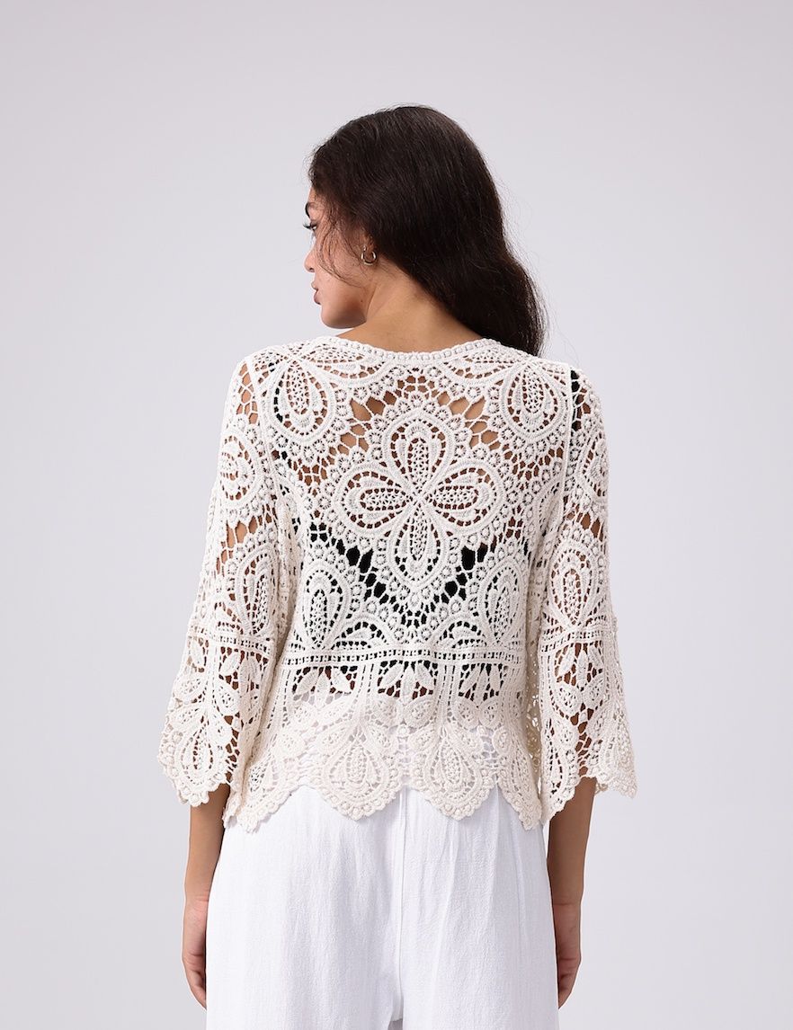 Crochet Cardigan-Beige (Final Sale)