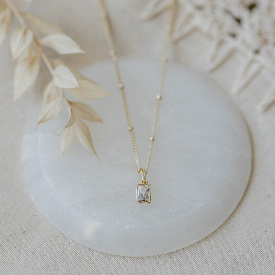 Glim Necklace-gold-clear