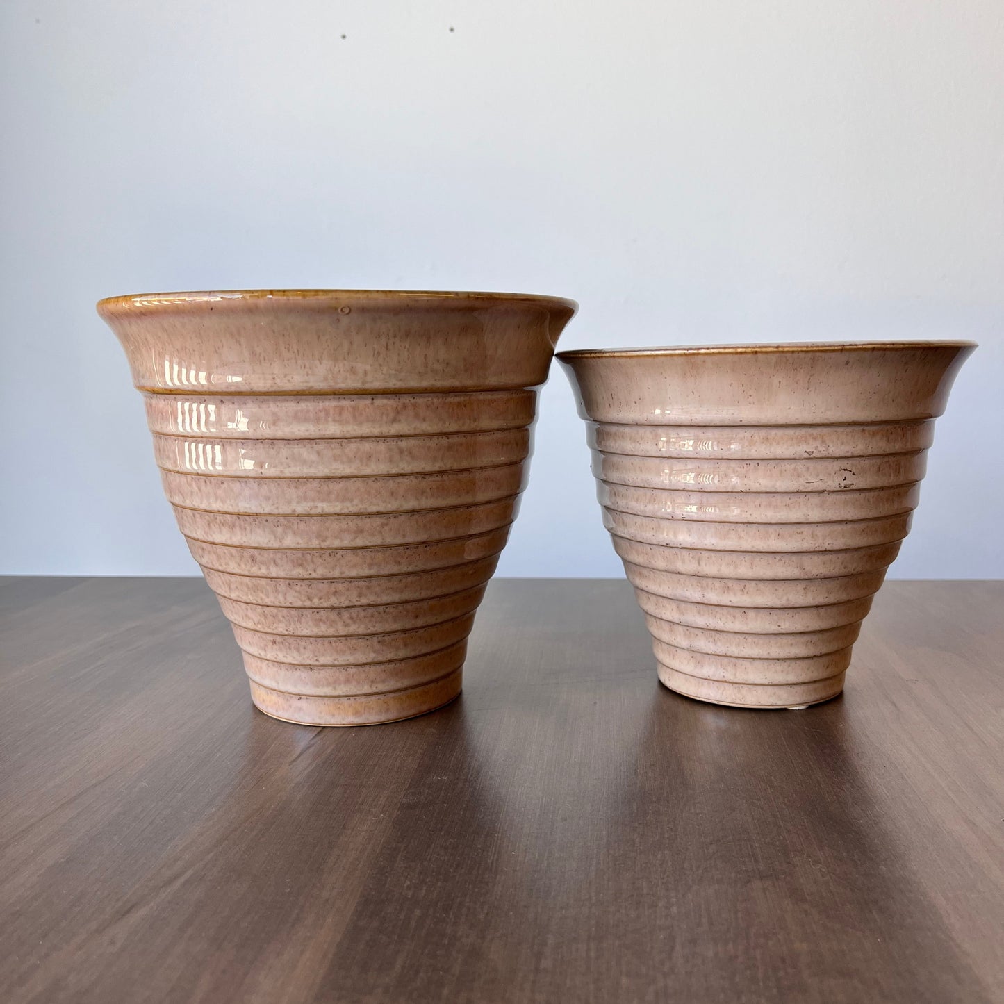 Ribbed Ceramic Planter set