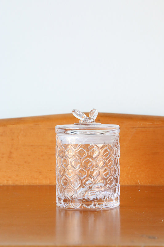 Honeycomb Jar with Bee on Sealed Lid