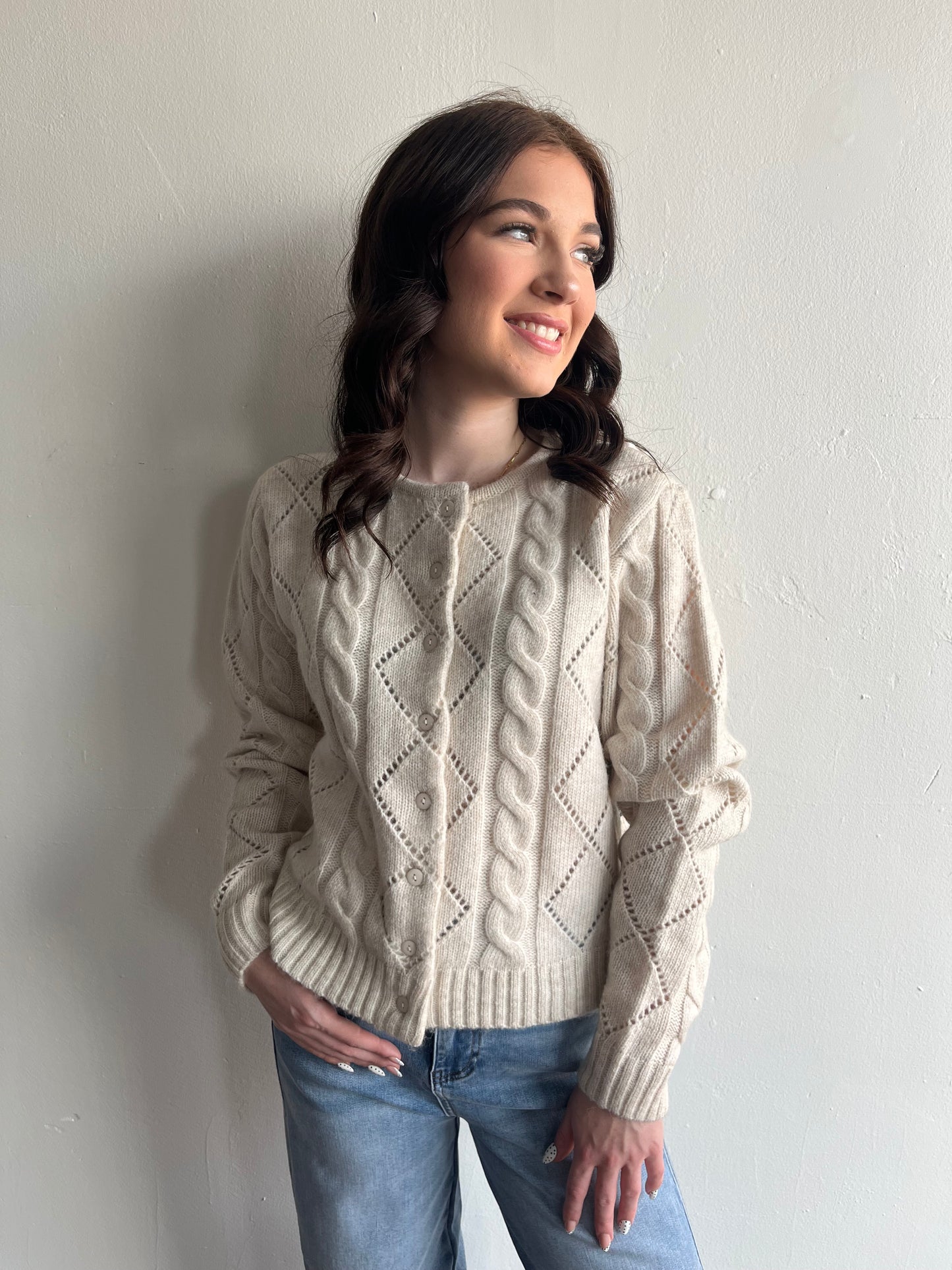 Jocasta Cardigan-White Beach