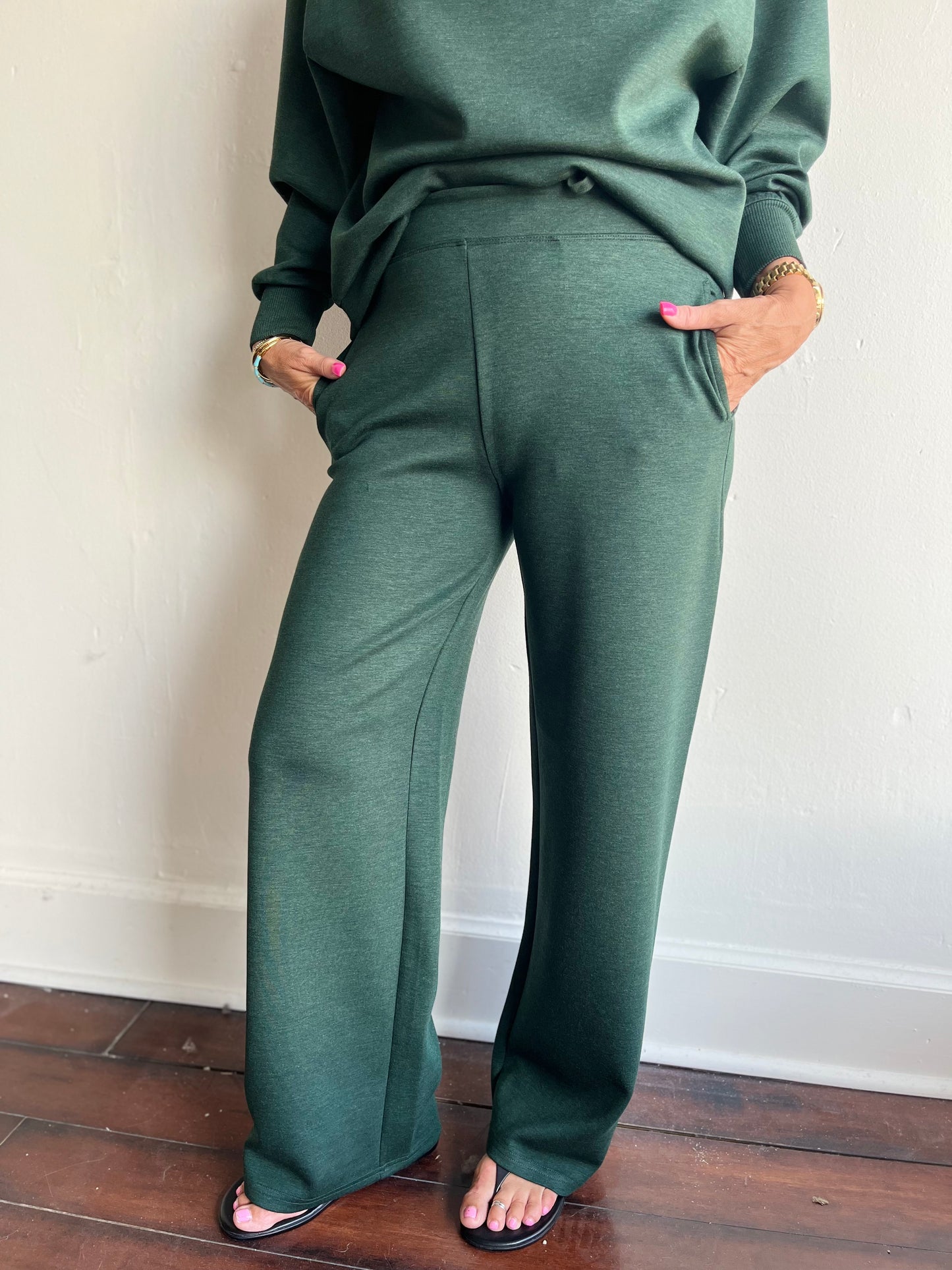 Victoria Soft Knit Pant-Pine Melange