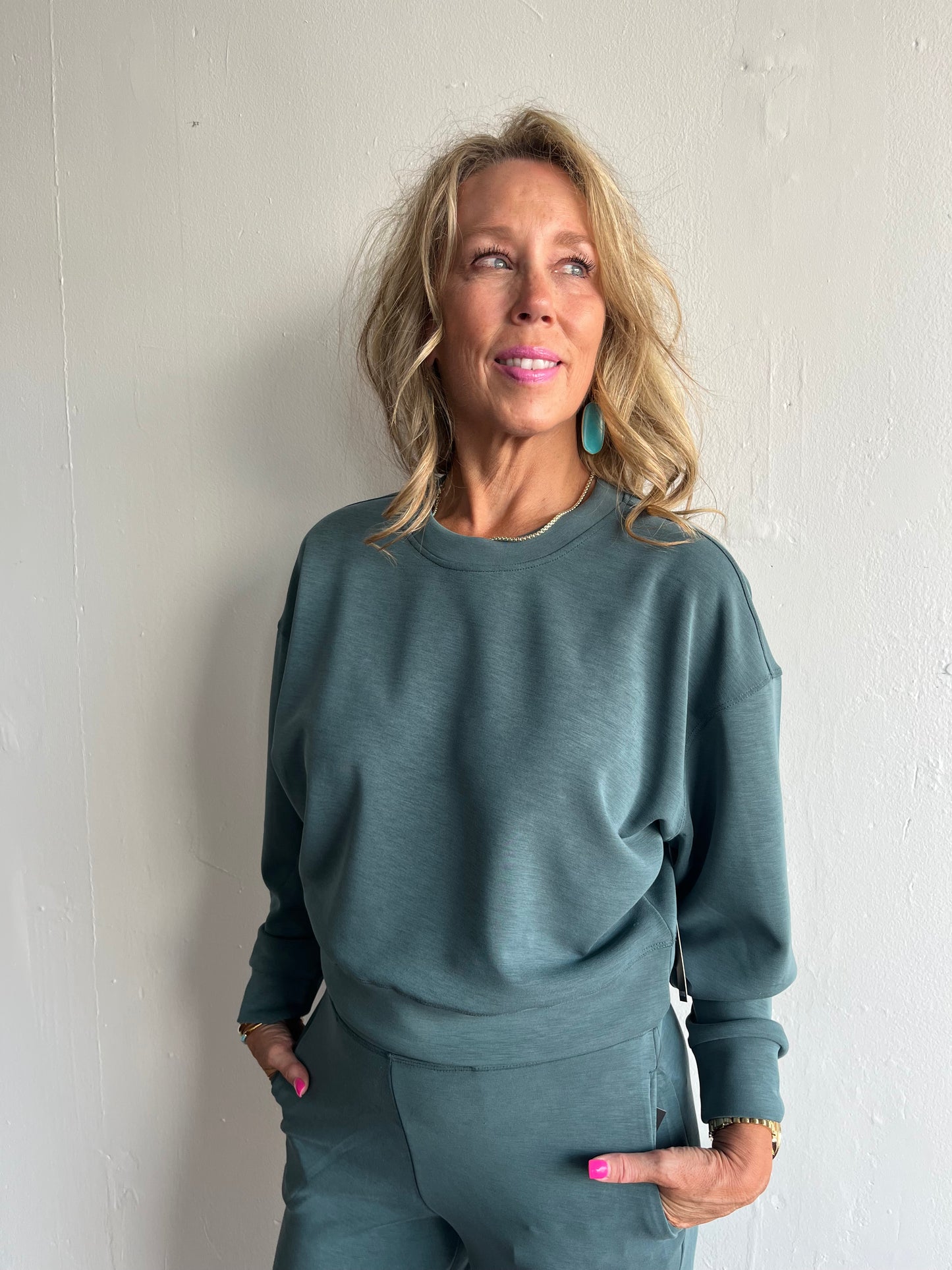 Seani Crewneck Pullover-Hunter Green