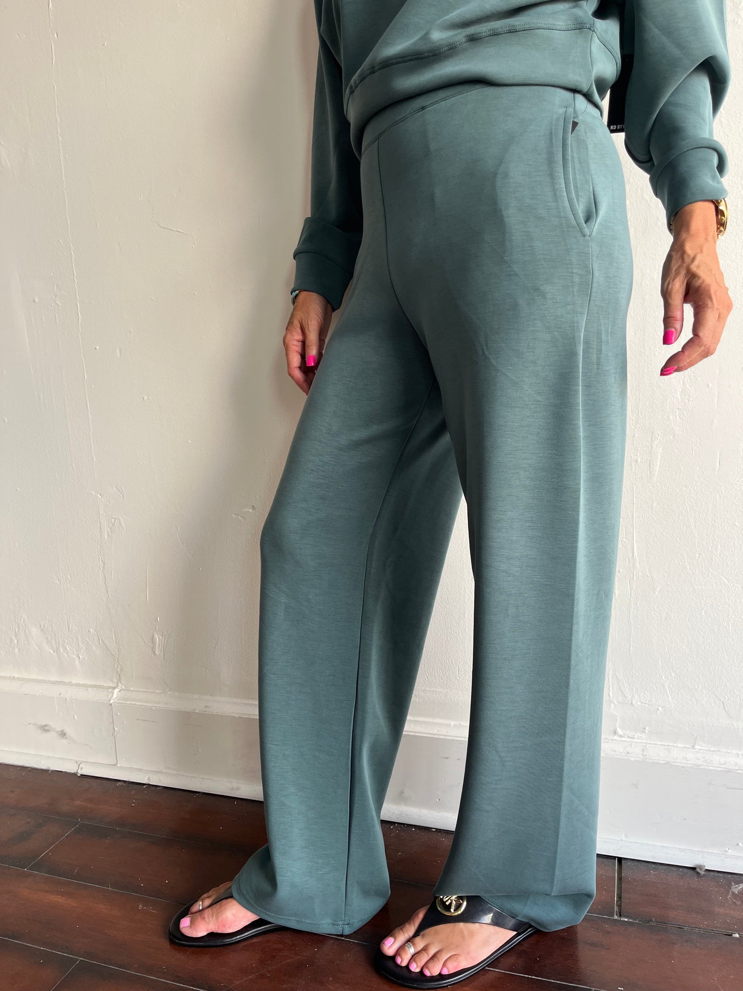 Victoria Modal Wide Leg Pant-Hunter Green