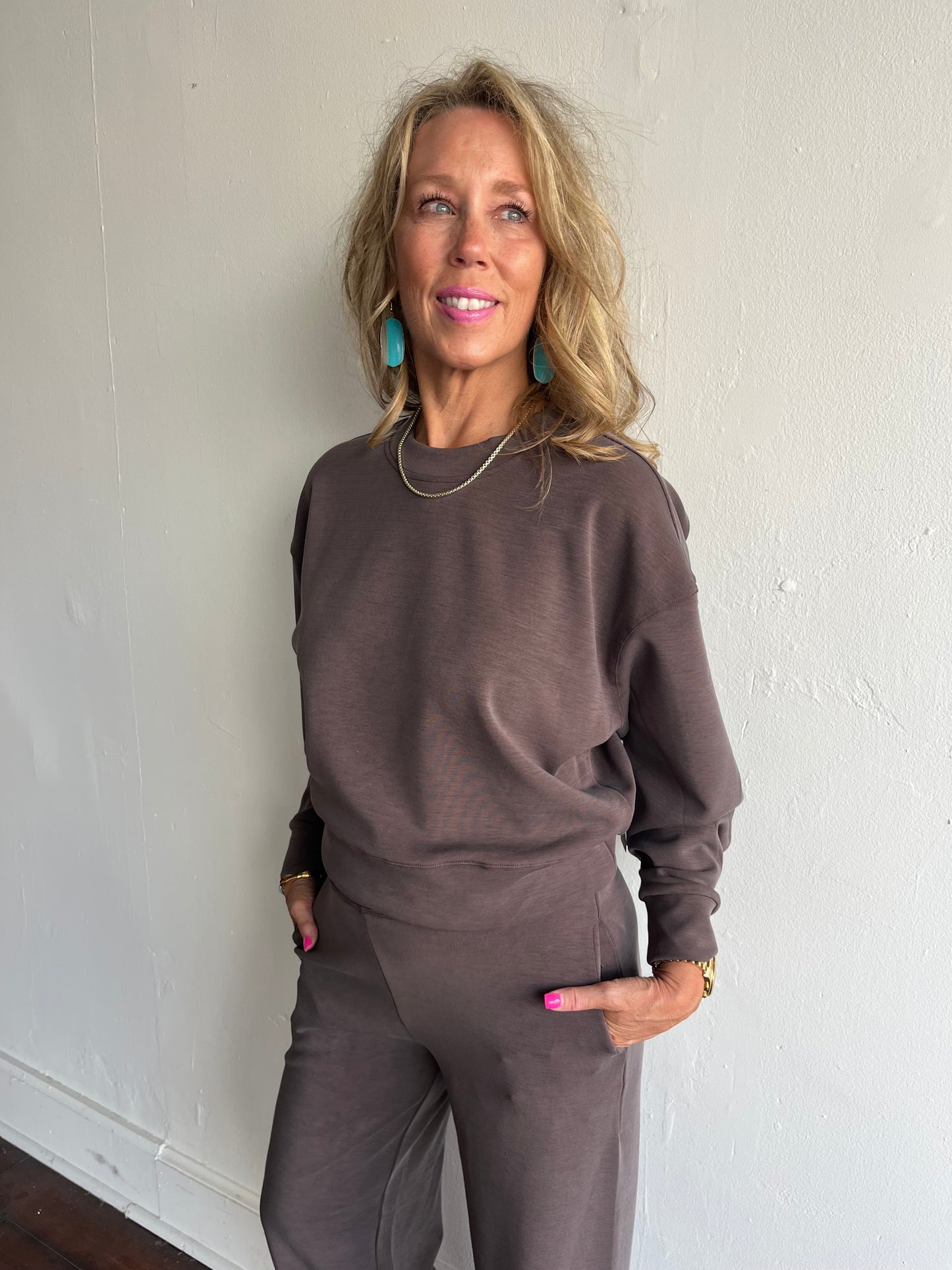 Seani Crewneck Pullover-Walnut