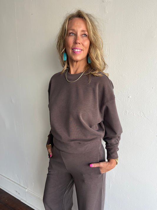 Seani Crewneck Pullover-Walnut