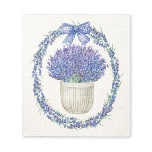 Lavender Wreath Dishcloth