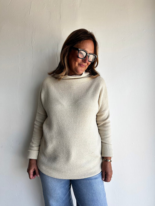 Nancy Ottoman Sweater-White Beach