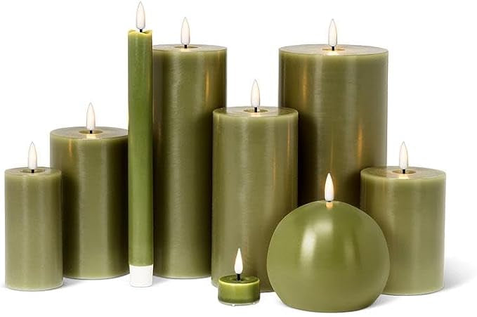 Luxlite battery operated candle-Green 6"