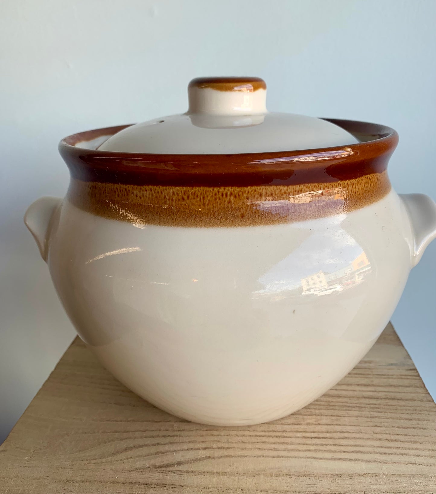 Small Bean Pot-Beige/Brown