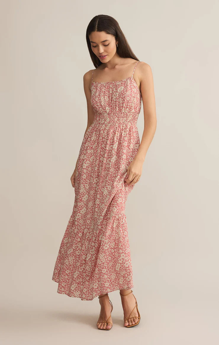 TOLUCA YNEZ FLORAL MAXI DRESS-ROSE(FINAL SALE)